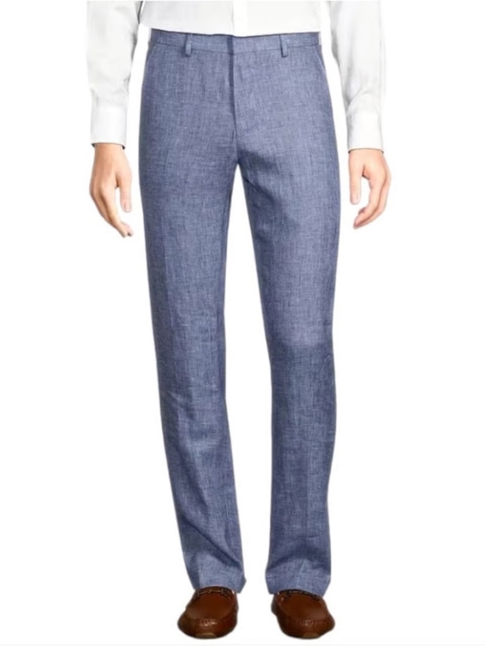 2 Baird Mcnutt Men's Tailored Linen Dress Pants in Light Blue